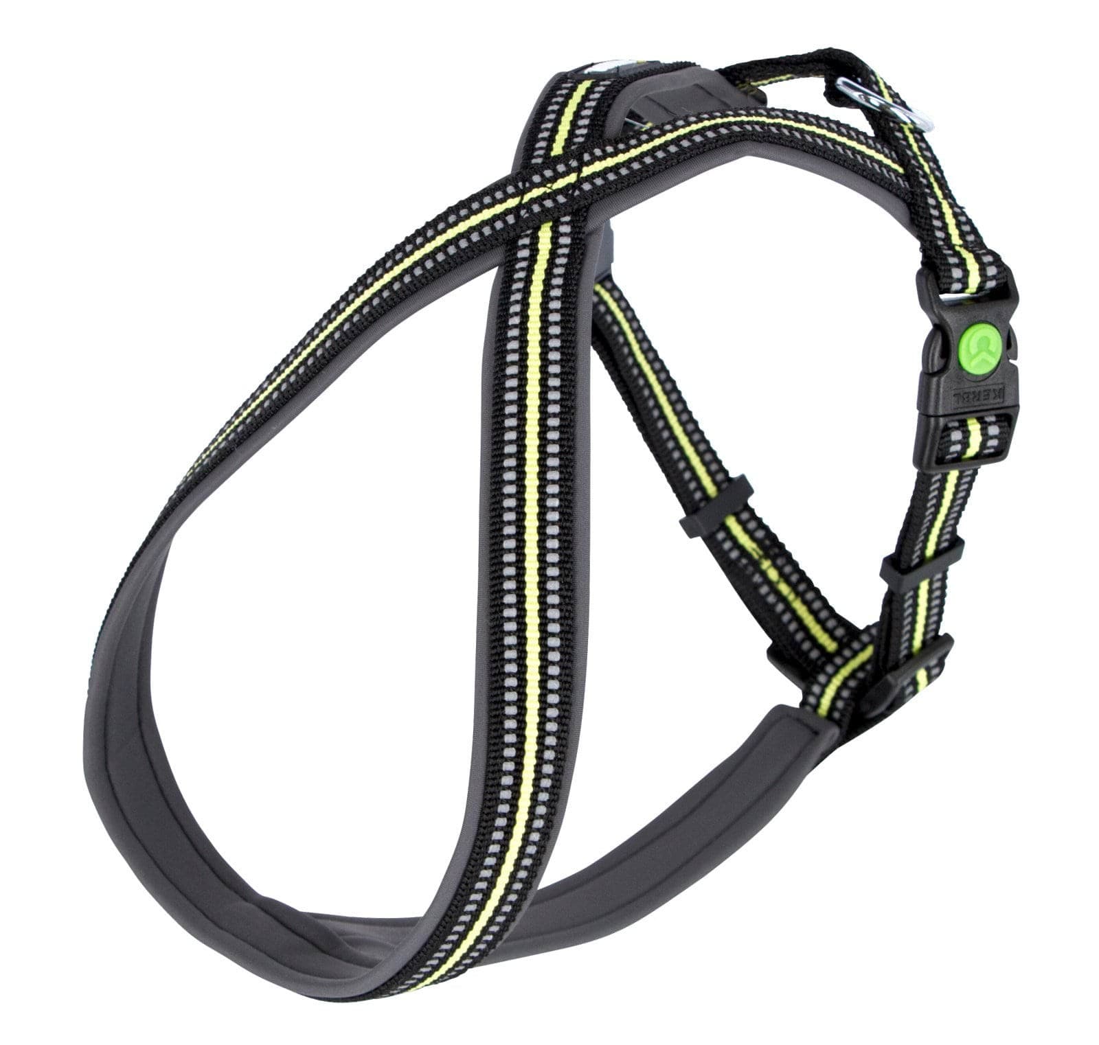 Szelki dla psa Xenos, 50 - 80 cm x 25 mm, czarne z odblaskiem, Kerbl