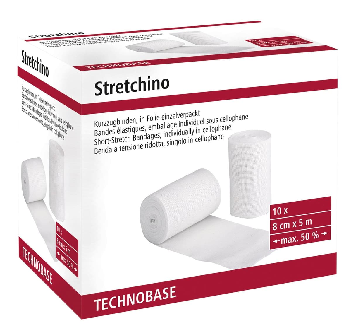 Bandaż Stretchino, 8 cm x 5 m, Kerbl