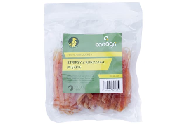 Przysmak dla psa, stripsy z kurczaka, miękkie, 500 g, Can Agri