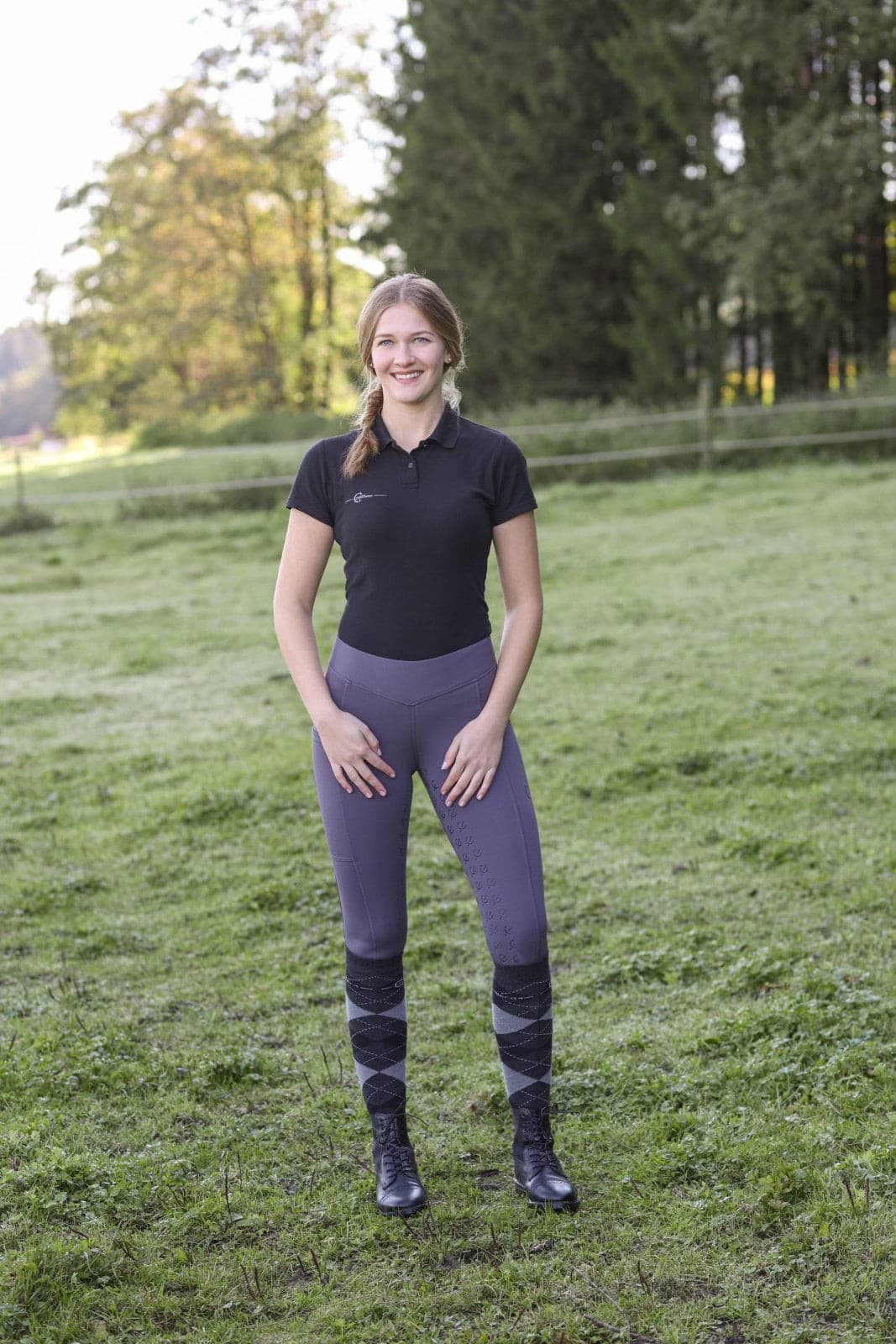 Legginsy jeździeckie ClassicStar, damskie, grafitowy, Covalliero