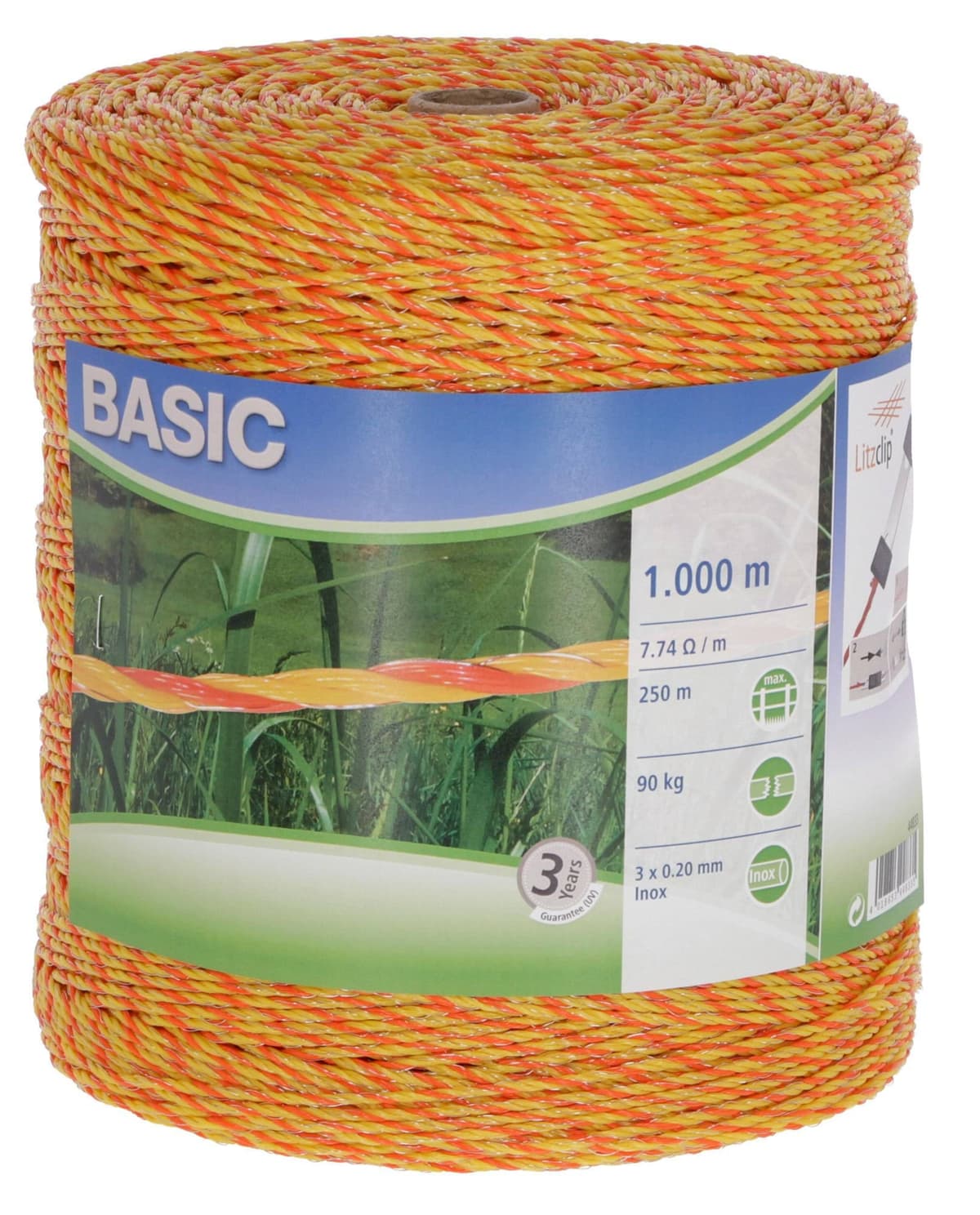 Plecionka ogrodzeniowa BASIC, 1000 m, żółto-pomarańczowa, Kerbl