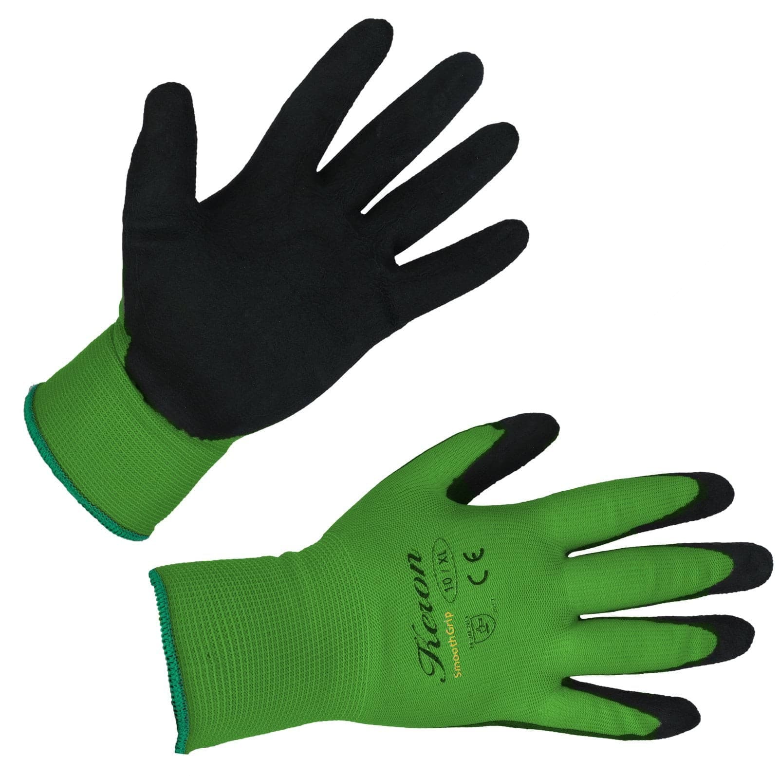 Rękawice SmoothGrip, z powłoką lateksową, zielone, Kerbl