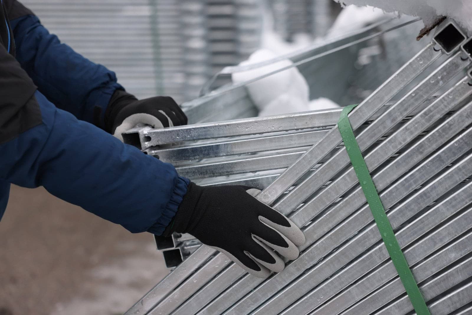 Rękawice zimowe recyklingowe Winter Lite, szaro-czarne, Kerbl