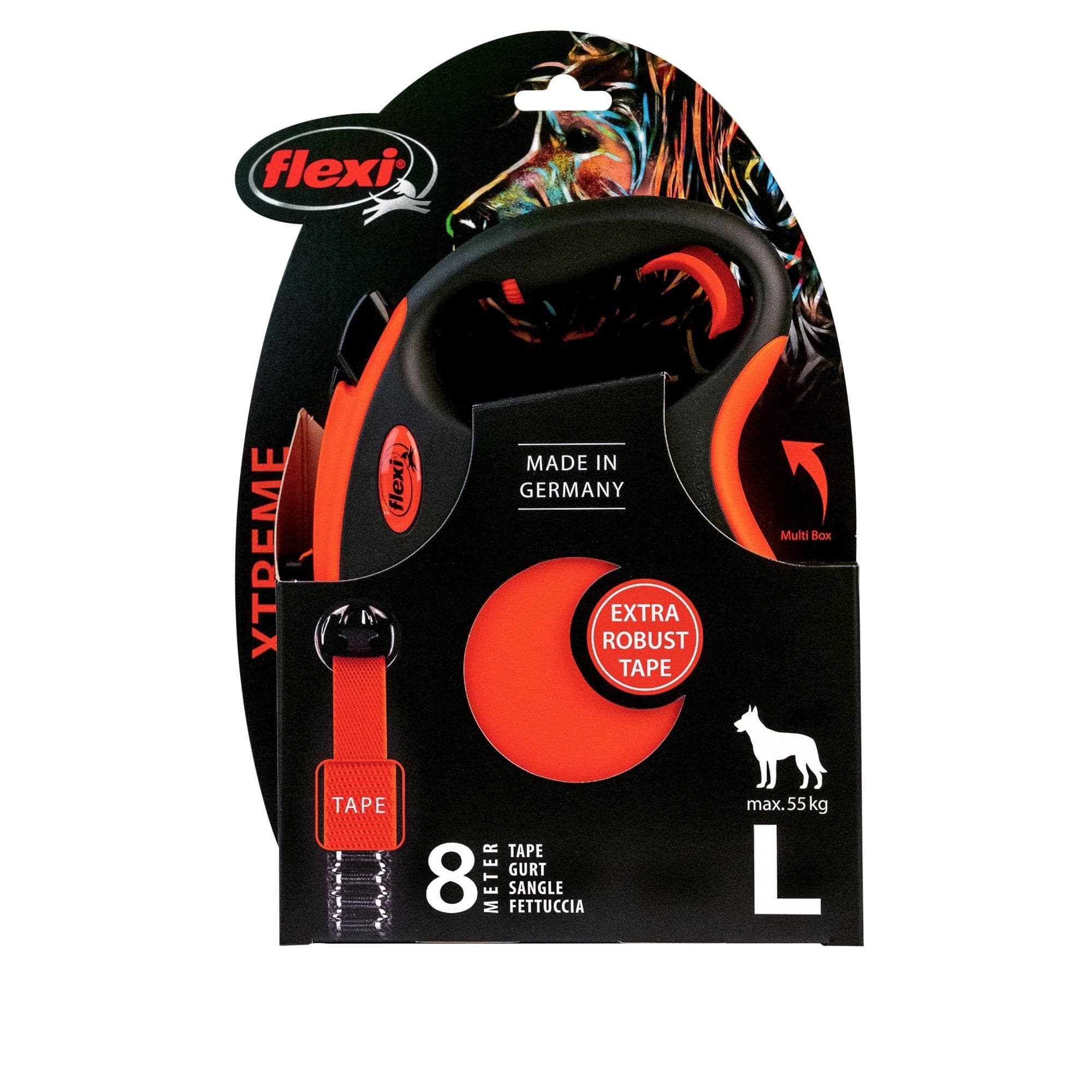 Smycz dla psa Flexi Xtreme, taśma, pomarańczowa