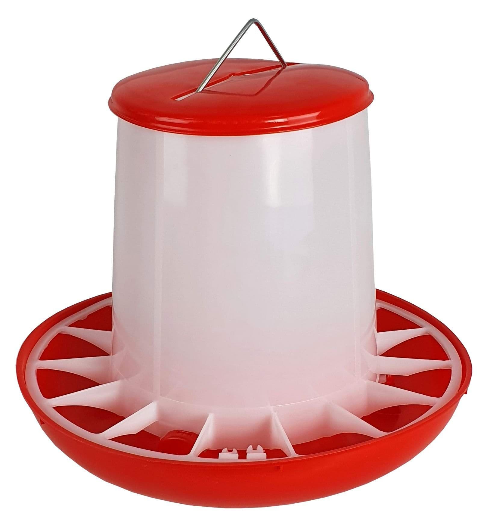 Karmidło dla drobiu, biało czerwone, zakręcane, 9 kg