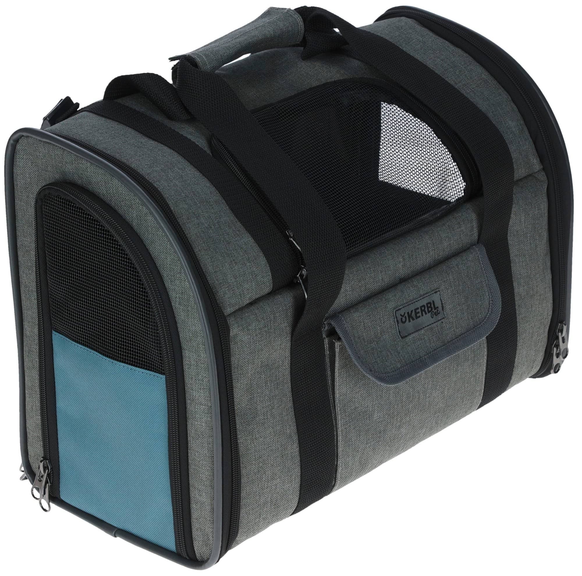 Plecak dla psa Vacation, 43 x 24 x 30 cm, szaro/niebieski, Kerbl