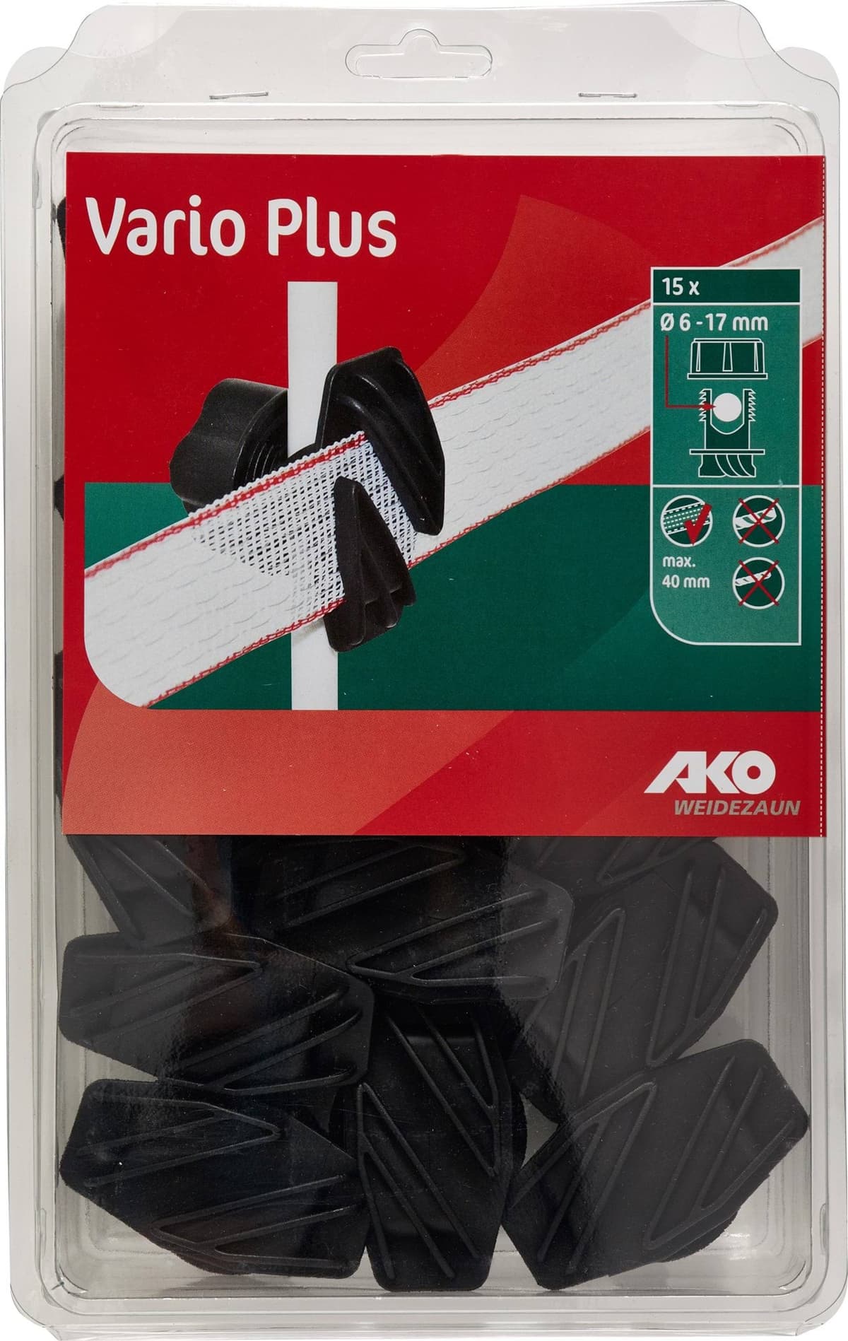 Izolator śrubowy do taśmy VARIO PLUS, 15 szt, AKO
