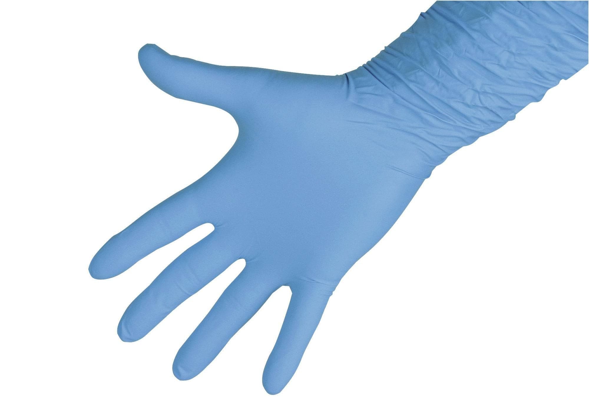 Rękawice Nitrile PROFI rozmiar S, 30 cm, niebieske, 50 szt., Kerbl