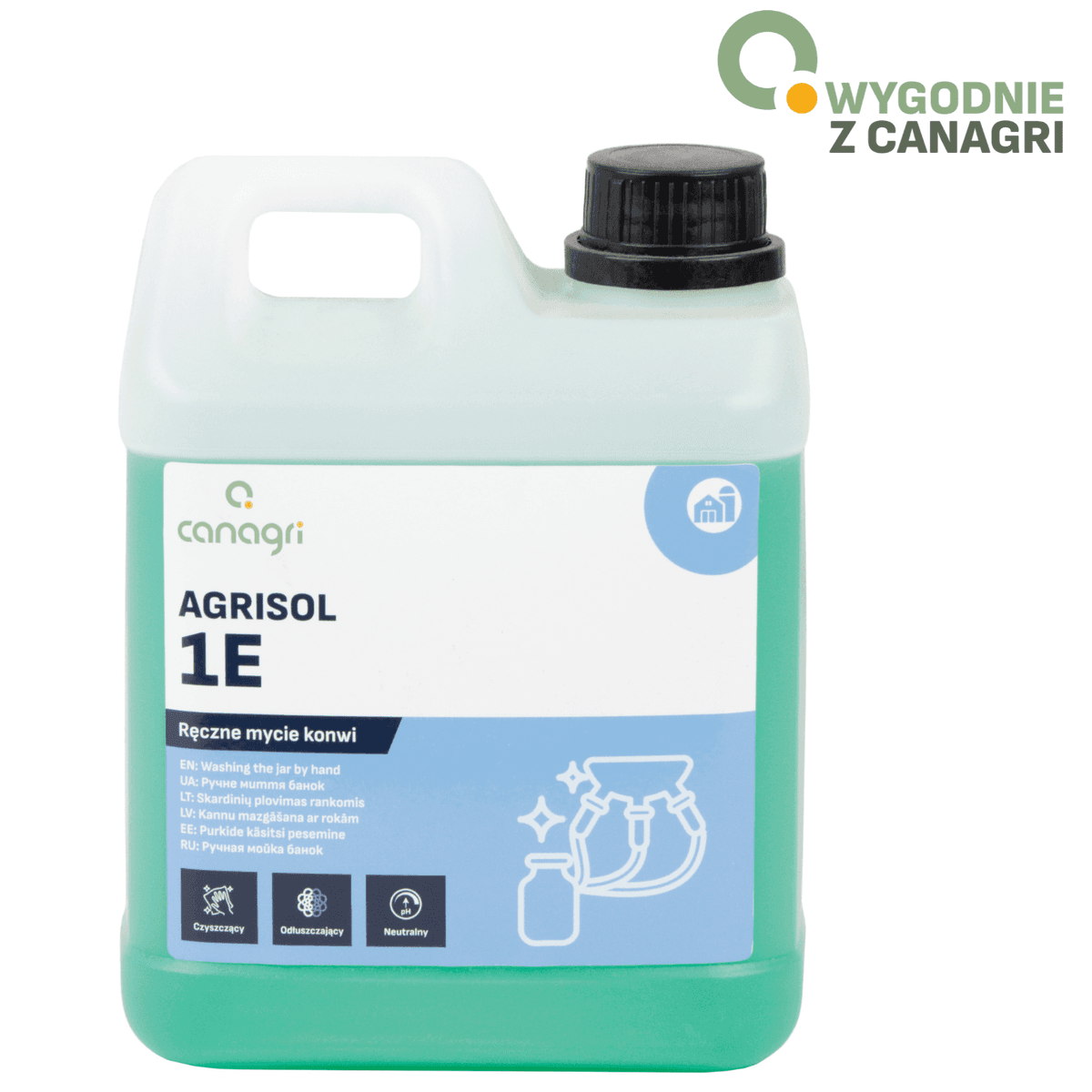 Preparat do ręcznego mycia konwi Agrisol 1 E 78, 2 kg, Can Agri