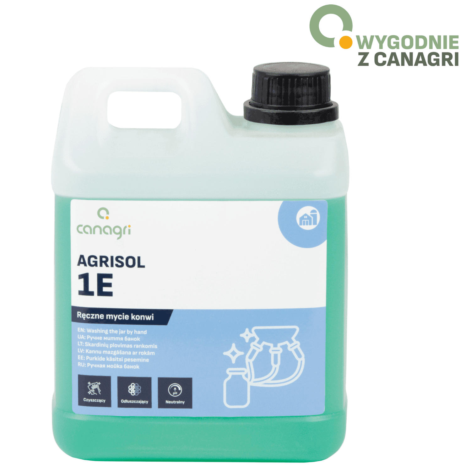 Preparat do ręcznego mycia konwi Agrisol 1 E 78, 2 kg, Can Agri