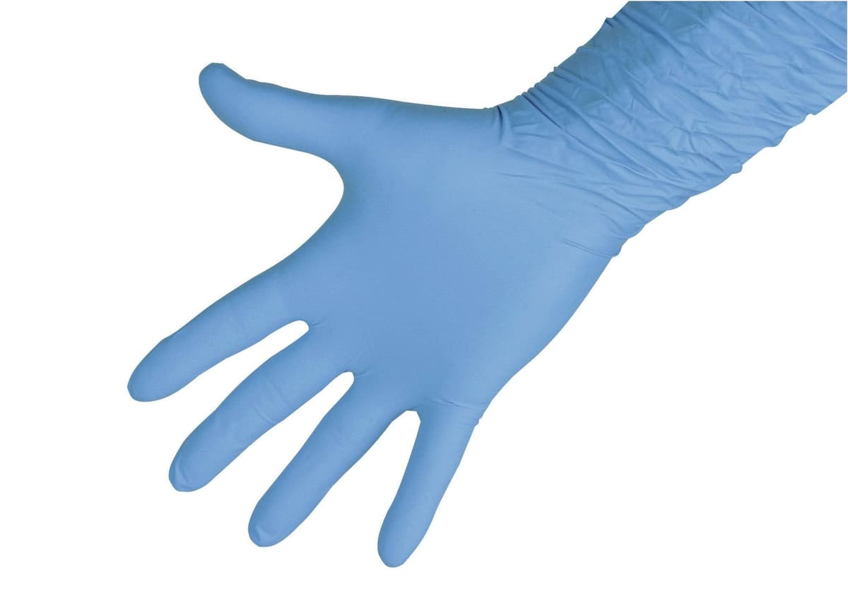 Rękawice Nitrile PROFI rozmiar XL, 30 cm, niebieske, 50 szt., Kerbl
