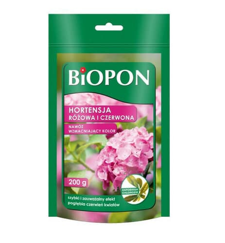 Biopon nawóz hortensja różowa/czerwona 200g wzmacniający kolor