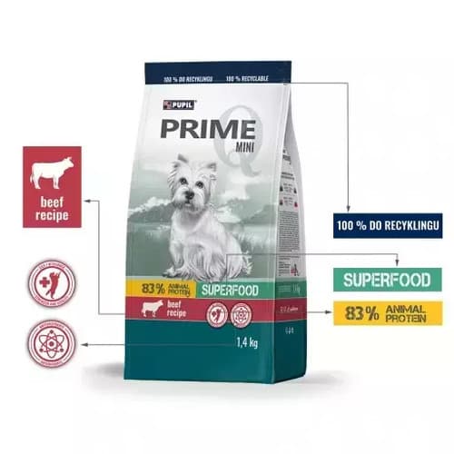Pupil Prime PIES mini 1.4kg wołowina / wątróbka