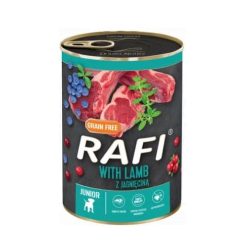 Rafi Junior Pies 400g - Jagnięcina z Żurawiną i Borówką