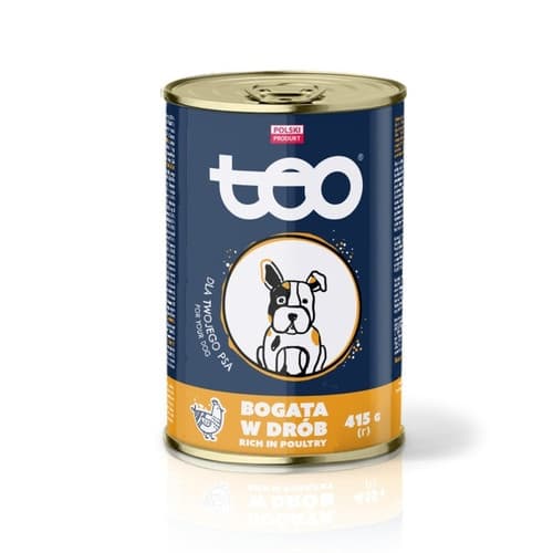 Teo PIES Karma z Drobiem 415g dla Dorosłych Psów