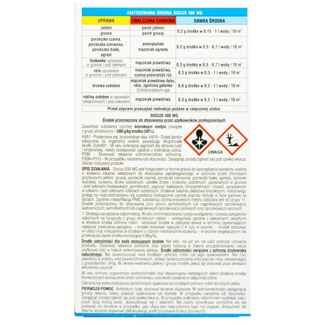 Środek grzybobójczy Sumin Discus 500 WG 2.5g