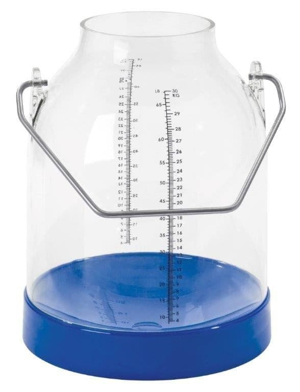 Bańka udojowa, tworzywo, niebieski, 30 l, uchwyt 143 mm, Kerbl