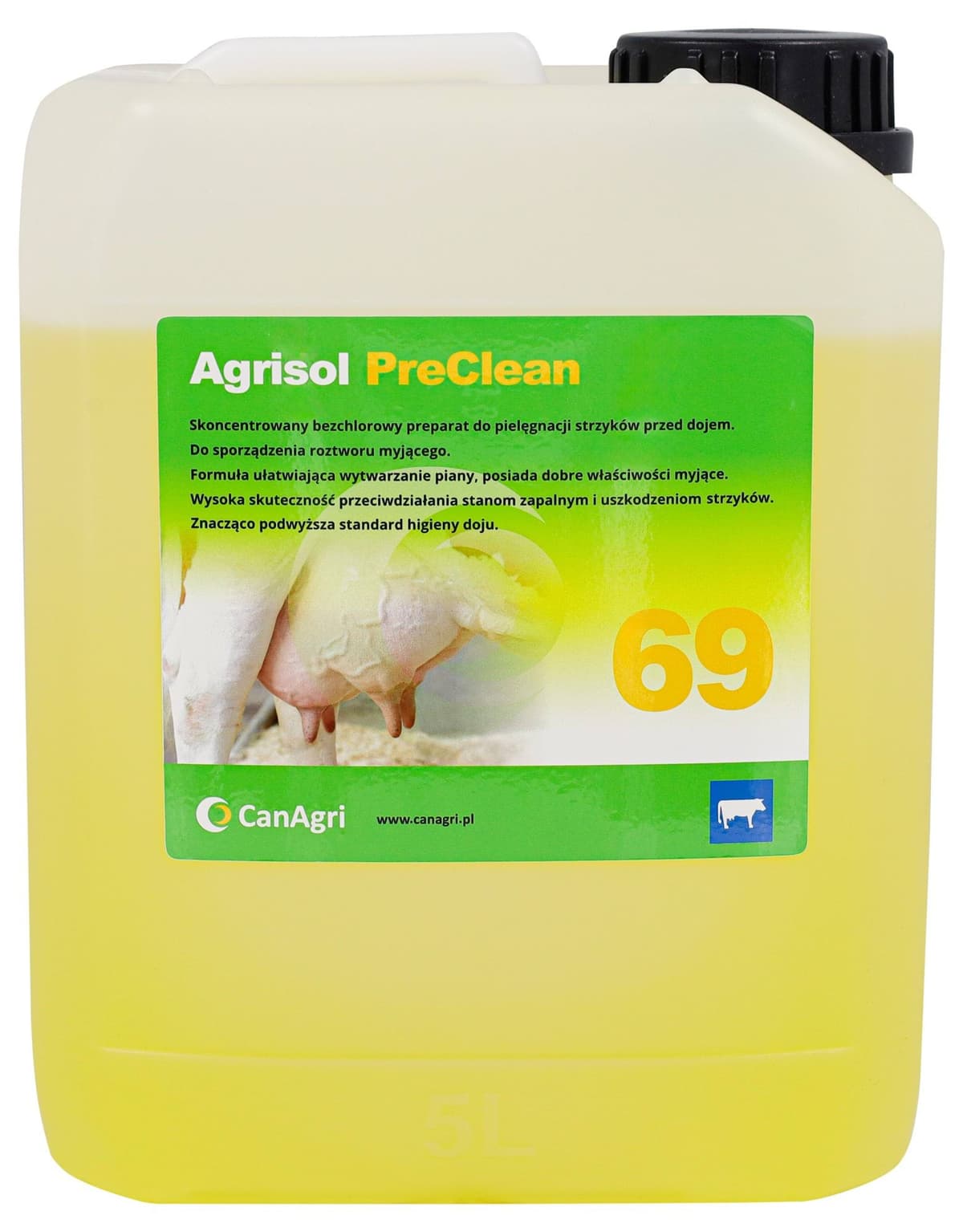 Płyn do mycia wymion Agrisol PreClean 69, 5 kg, Can Agri