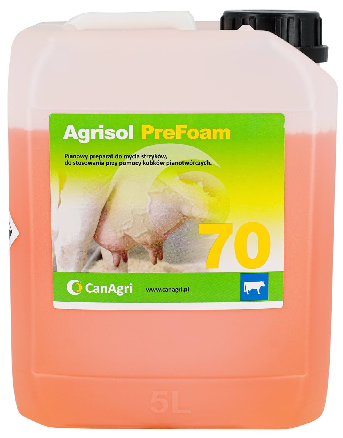 Pianowy płyn do mycia wymion Agrisol PreFoam 70, 5 kg, Can Agri
