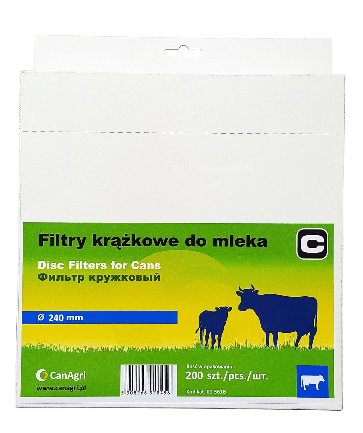 Filtr krążkowy do mleka, śr. 240 mm, 200 szt., Can Agri