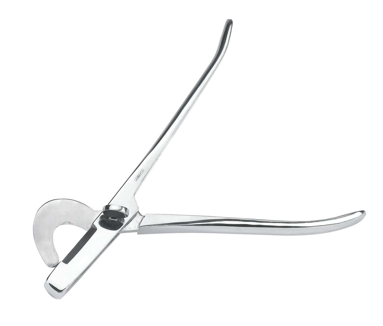 Emaskulator zagięty 19 cm stal nierdzewna Kerbl do kastracji prosiąt