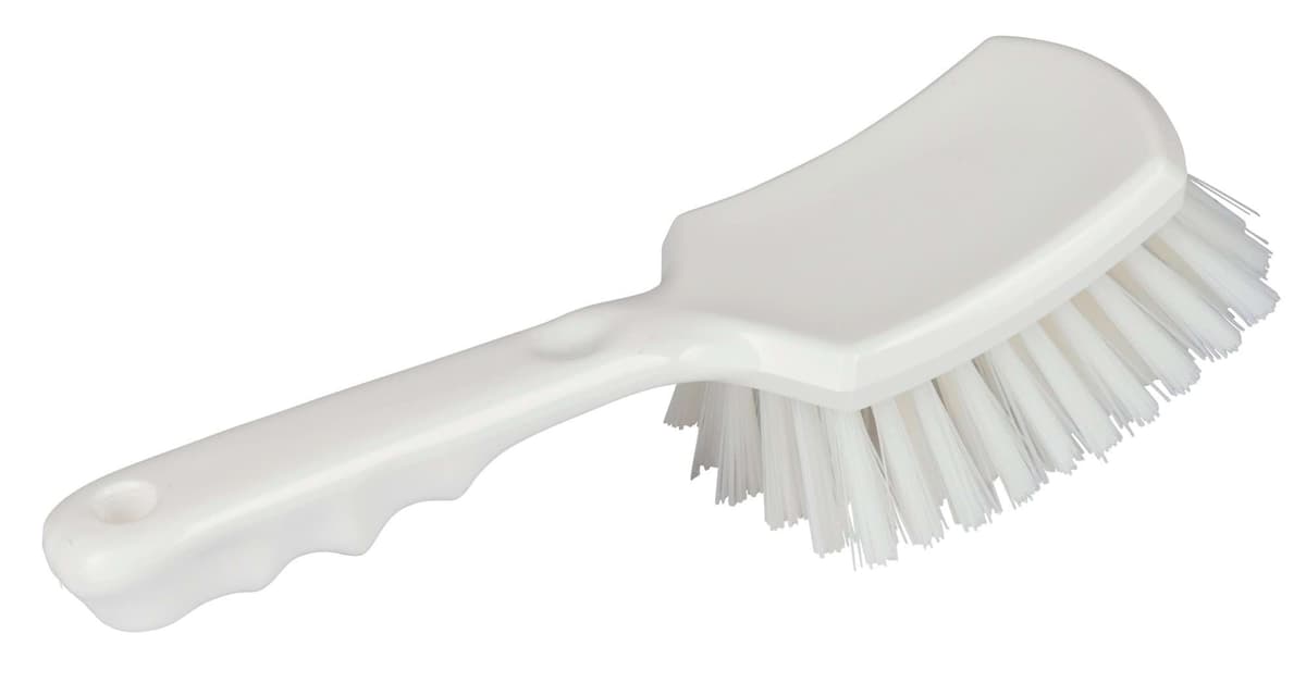 Szczotka z rączką, 14 cm, biały/niebieski, poliester, Kerbl