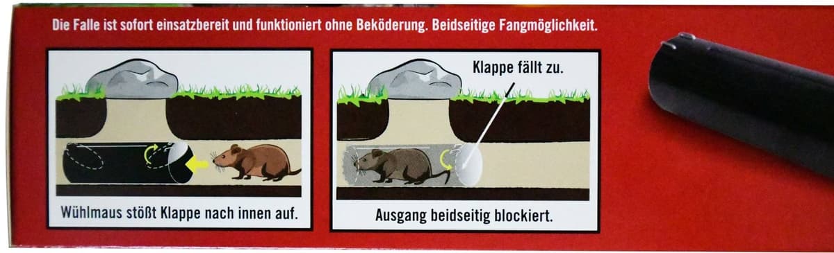 Pułapka na krety i nornice, tunelowa, 48 x 200 mm, żywołapka
