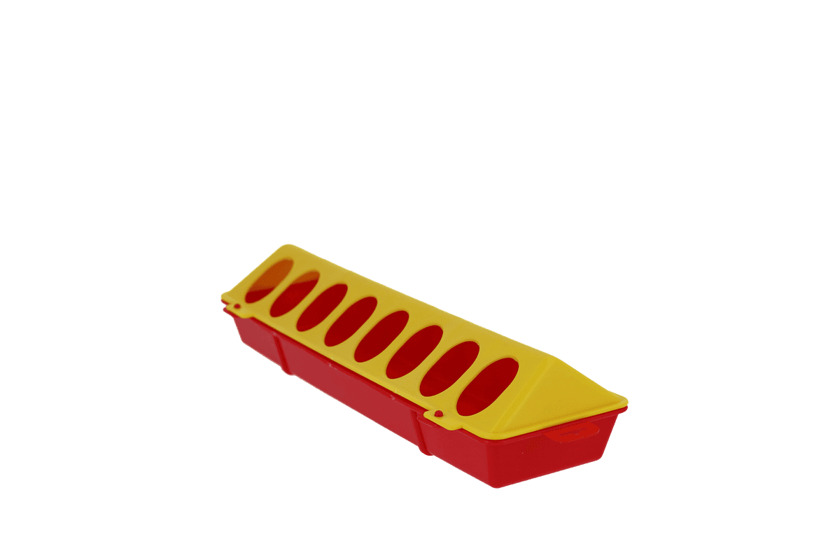 Karmidło dla drobiu, 30 cm x 10 cm, żółty/czerwony