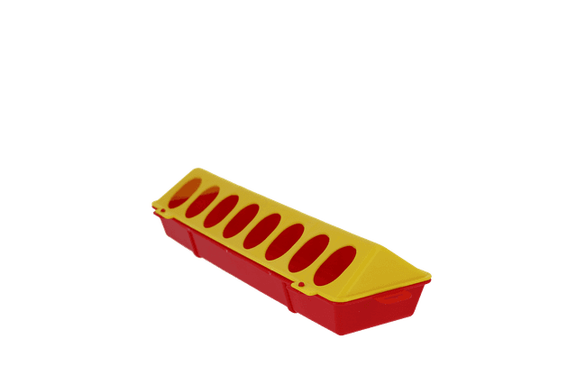 Karmidło dla drobiu, 30 cm x 10 cm, żółty/czerwony