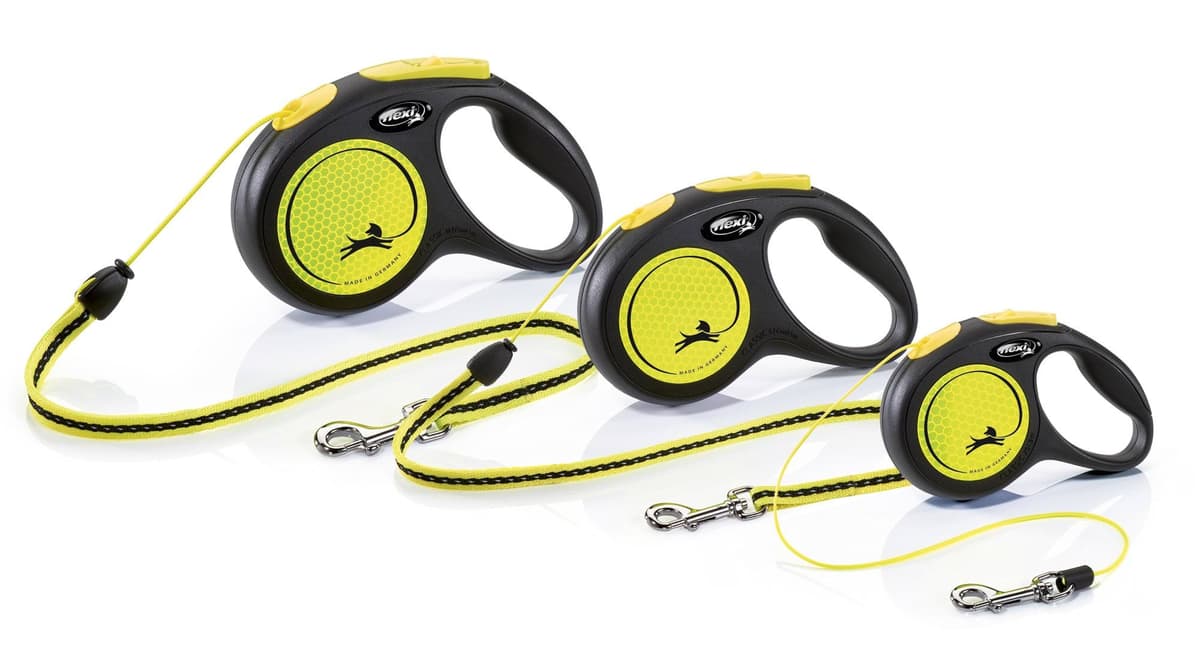 Smycz Flexi Classic, taśma, roz. XS, 3 m, 12 kg, neonowa/żółta