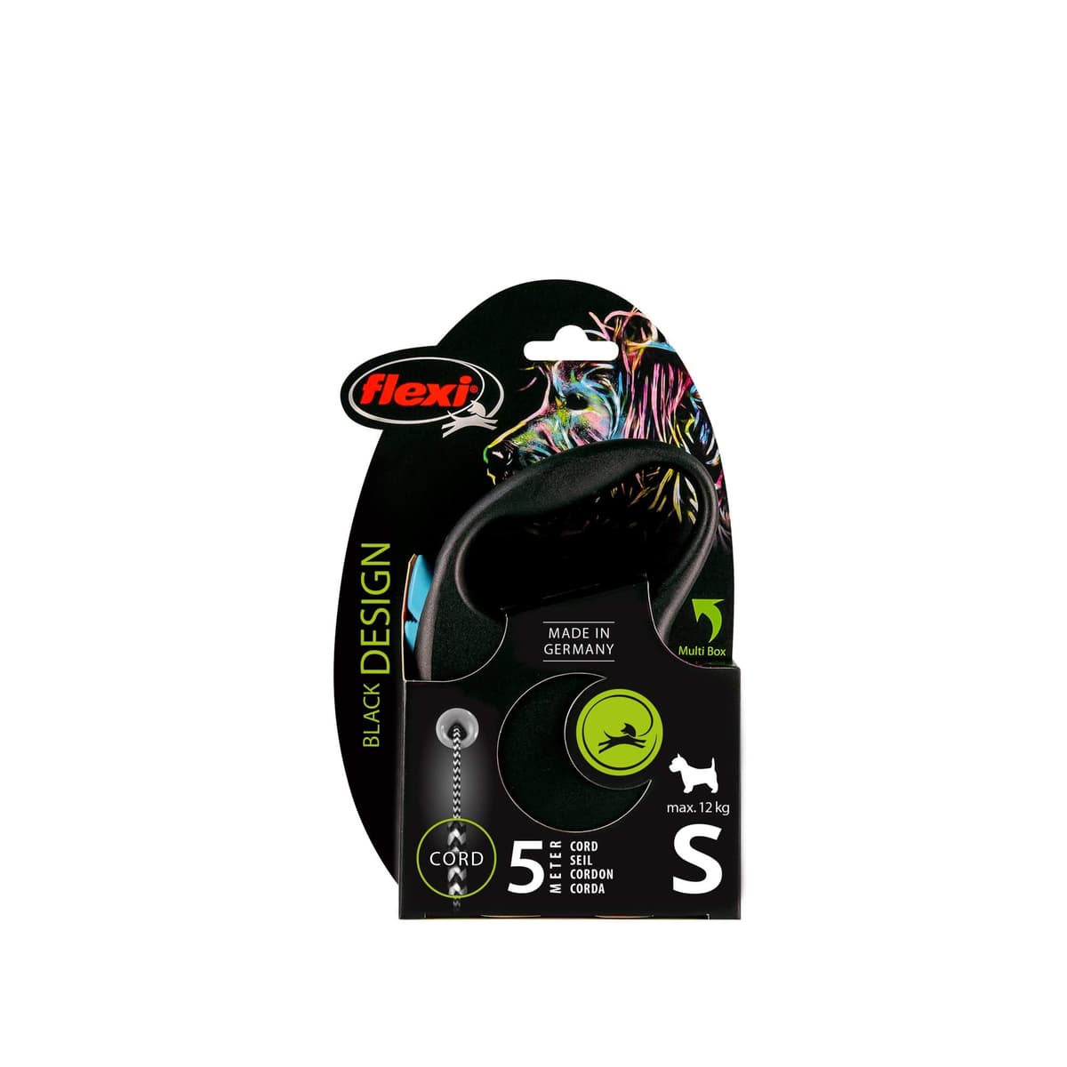 Smycz dla psa Flexi Black Design, linka, niebieska, roz. S, 5 m, 12 kg