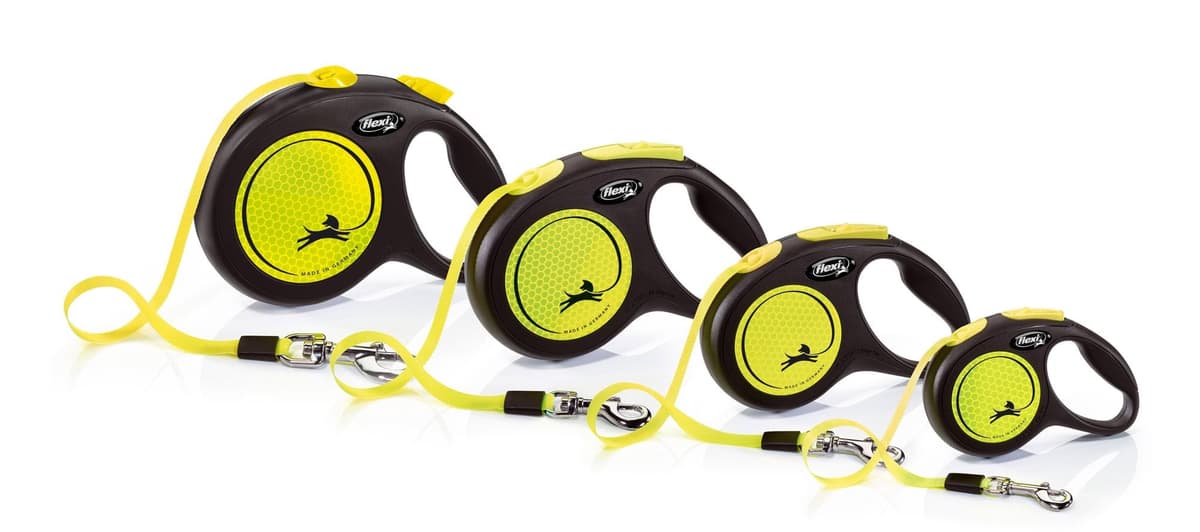 Smycz Flexi Classic, taśma, roz. S, 5 m, 15 kg, neonowa/żółta