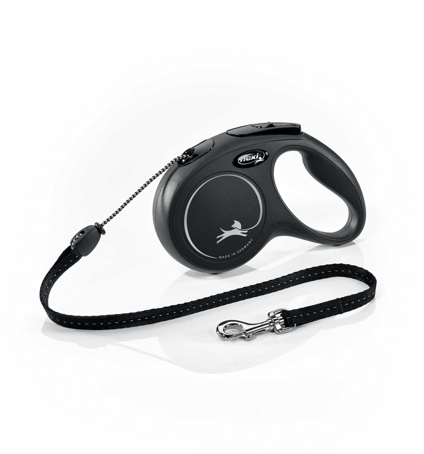 Smycz dla psa Flexi New Classic, linka, czarna, roz. roz. M, 5 m, 20kg