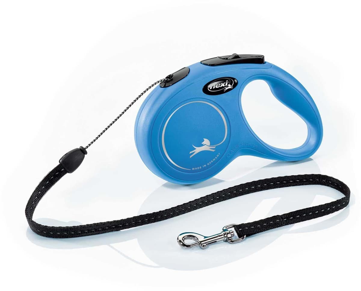 Smycz dla psa Flexi New Classic, linka, niebieska, S, 8m, 12kg