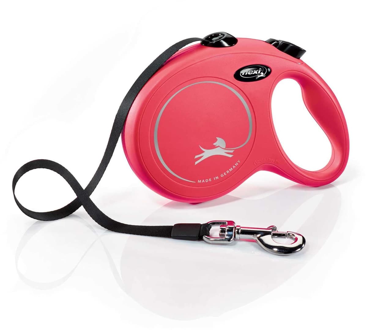 Smycz dla psa Flexi New Classic, taśma, czerwona, L, 8m, 50kg