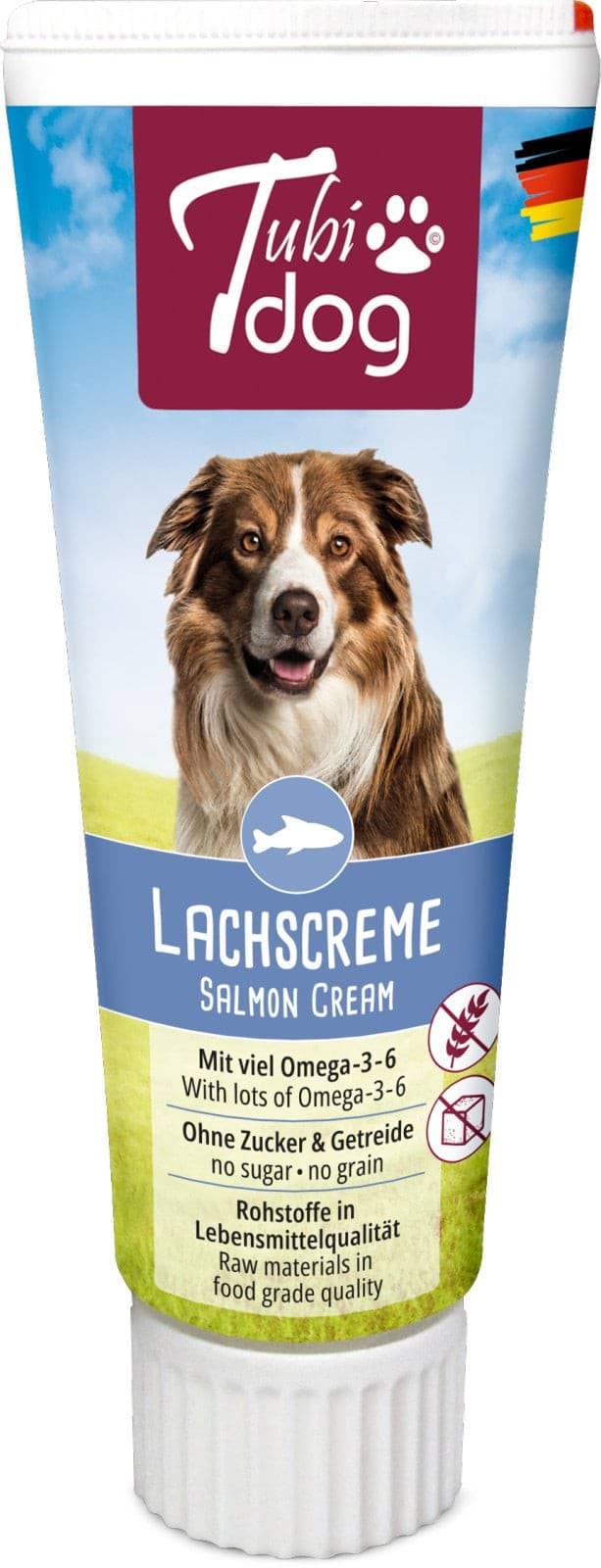 Przekąska dla psów Tubidog, krem z łosoia, 75 g, Kerbl