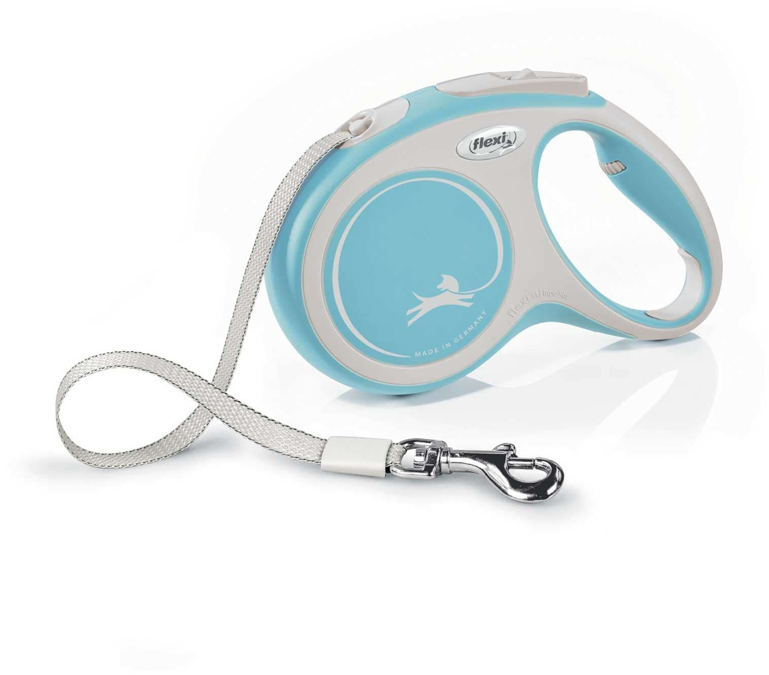 Smycz dla psa Flexi New Comfort, taśma, błękitna, S, 5m, 15kg