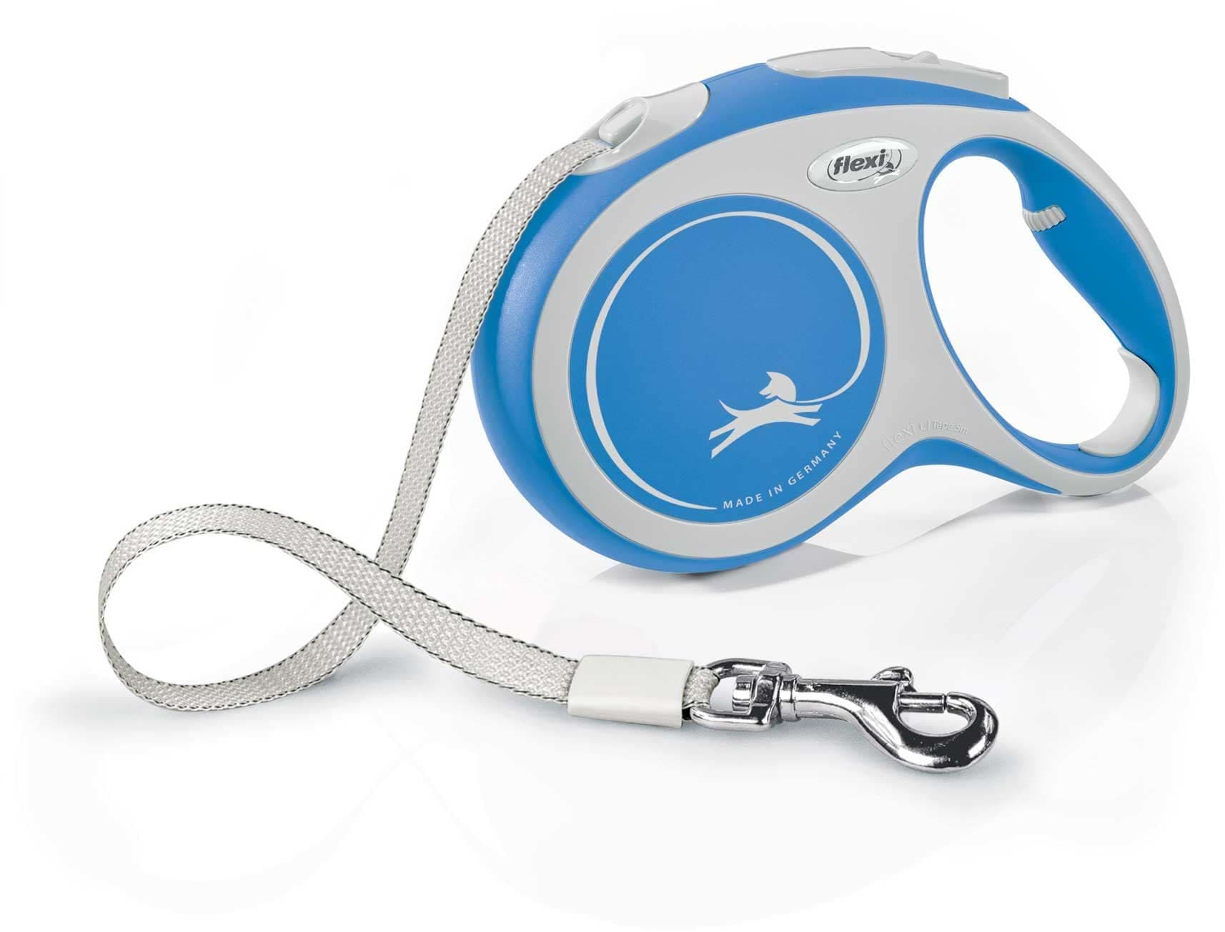 Smycz dla psa Flexi New Comfort, taśma, niebieska, S, 5m, 15kg