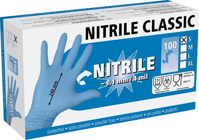 Rękawice Nitrile Classic, rozmiar XL, niebieske, 100 szt., Kerbl