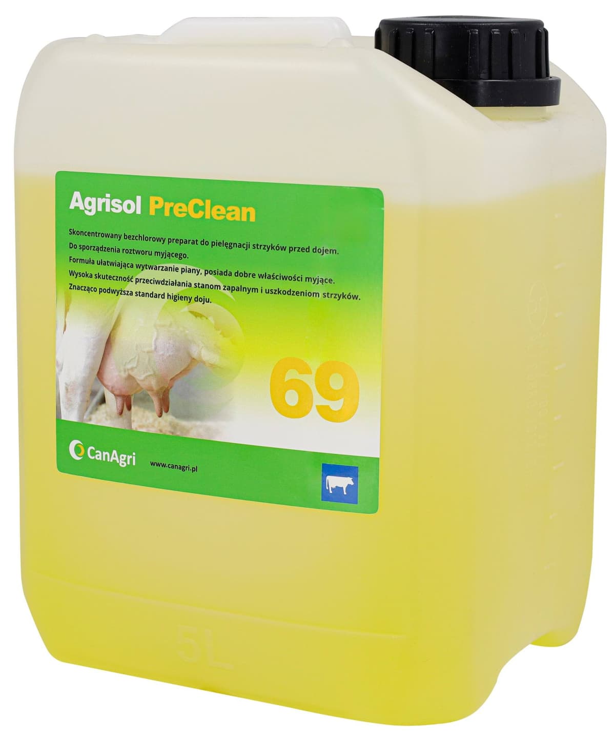 Płyn do mycia wymion Agrisol PreClean 69, 5 kg, Can Agri