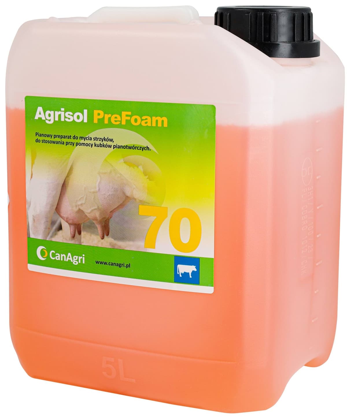 Pianowy płyn do mycia wymion Agrisol PreFoam 70, 5 kg, Can Agri