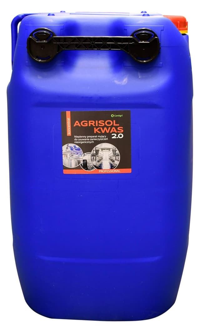 Kwaśny preparat myjący Agrisol Kwas 2.0, 70 kg, Can Agri