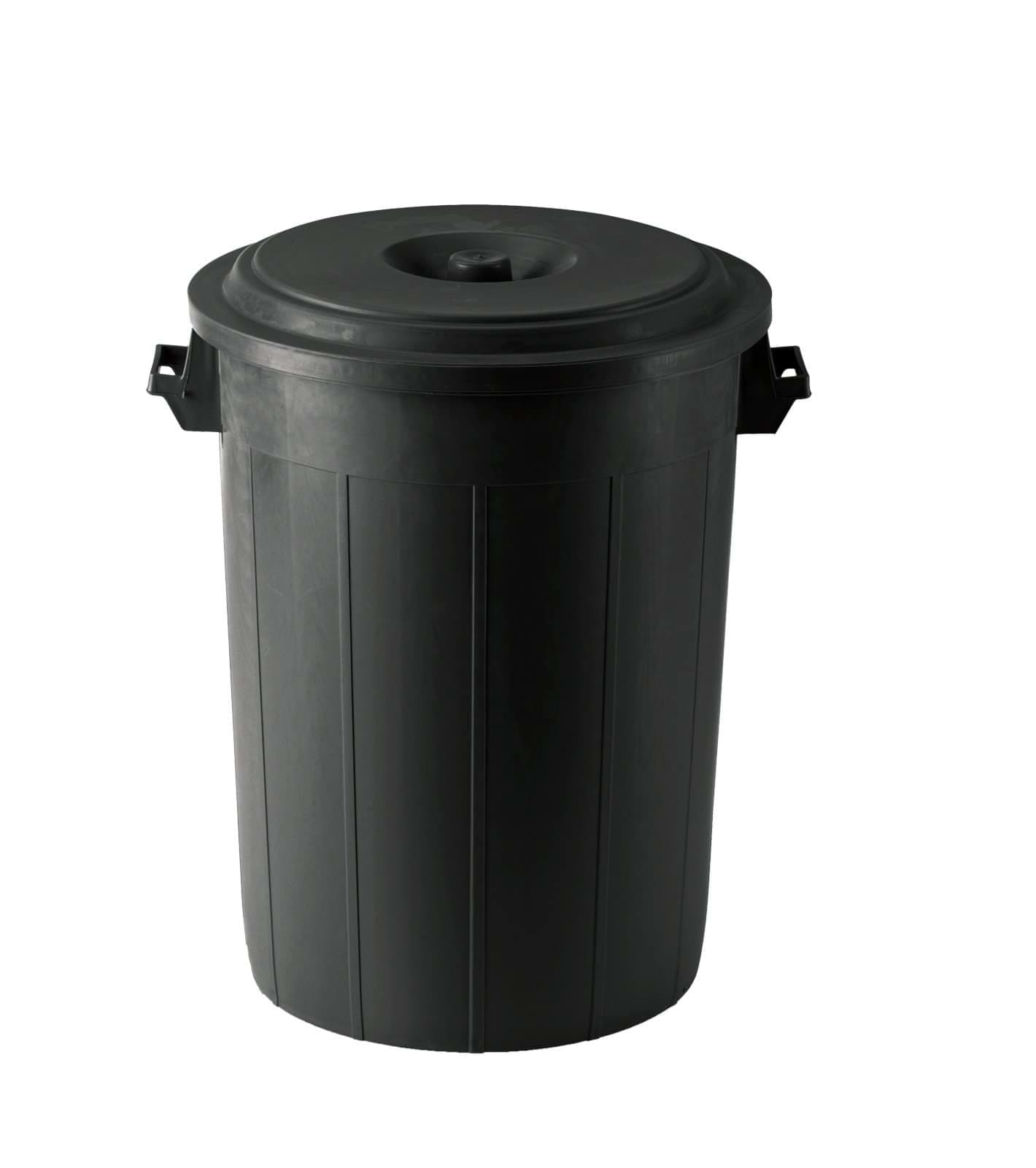 Beczka na paszę z pokrywą, czarny, 70l, Kerbl