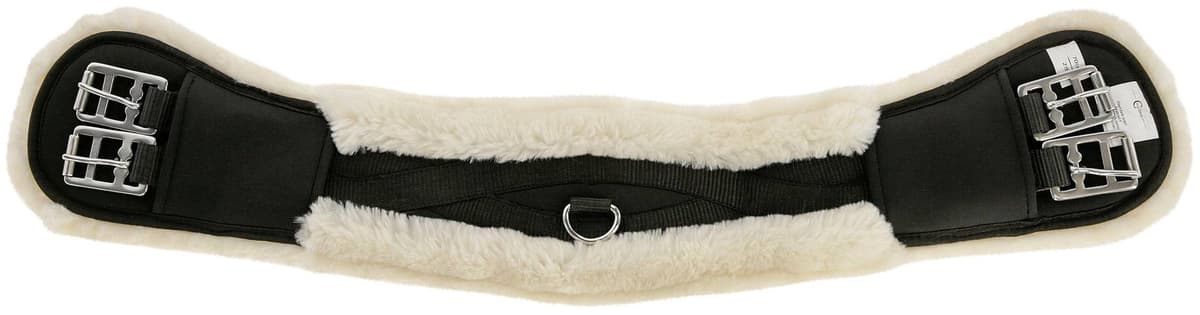 Popręg ujeżdżeniowy, 50 cm, ze sztucznym futrem, czarny, Covalliero