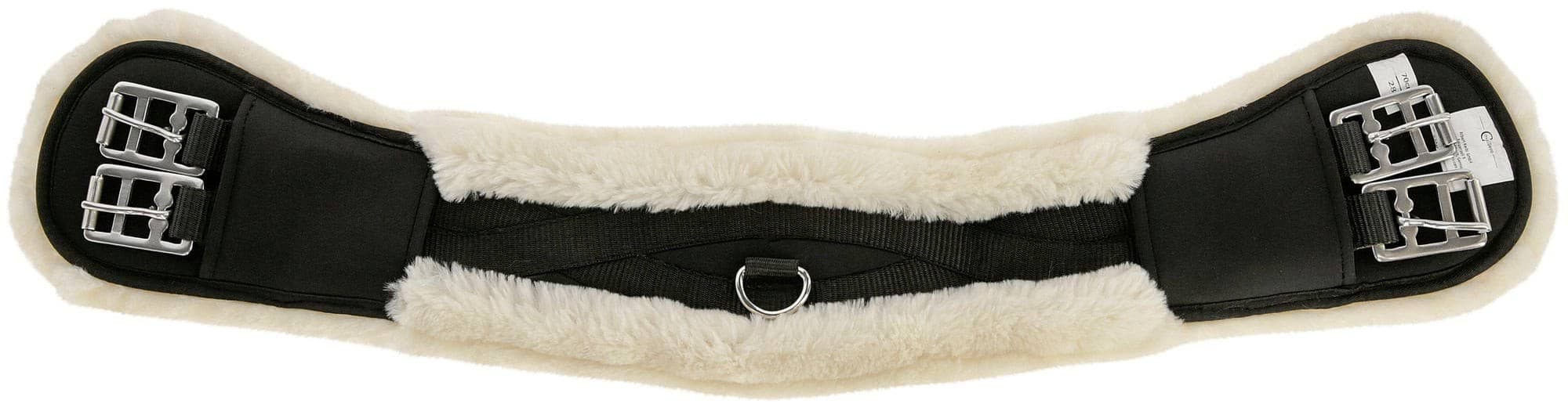 Popręg ujeżdżeniowy, 65 cm, ze sztucznym futrem,  czarny, Covalliero