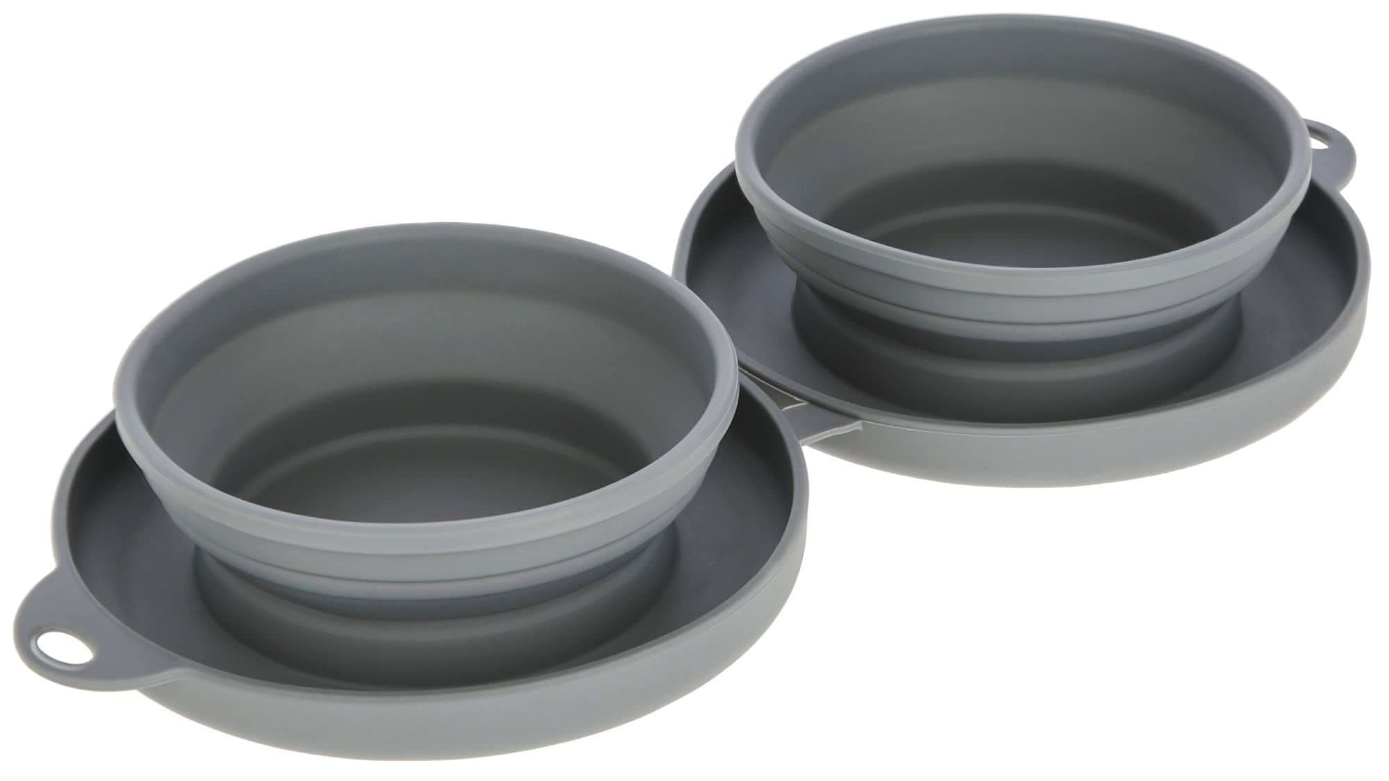 Miska podróżna, składana, 2 x 300 ml, szara, Kerbl