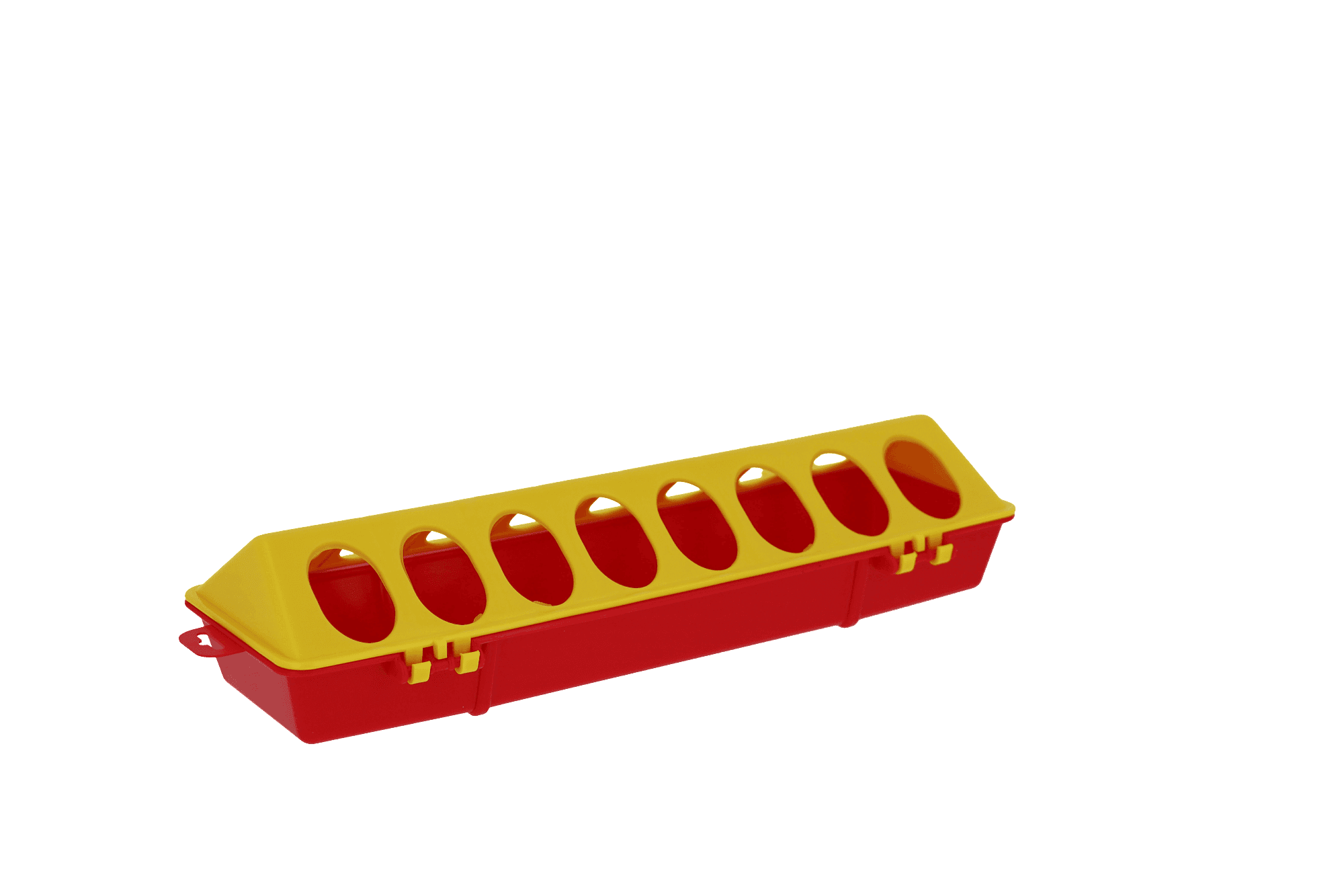 Karmidło dla drobiu, 30 cm x 10 cm, żółty/czerwony