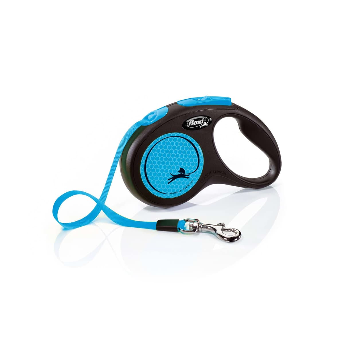 Smycz Flexi Classic, taśma, roz. S, 5 m, 15 kg, neonowy/niebieski
