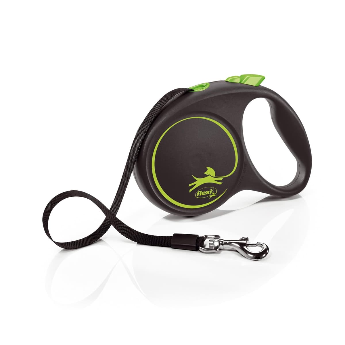 Smycz dla psa Flexi Black Design, taśma, zielona, roz. L, 5 m, 50 kg