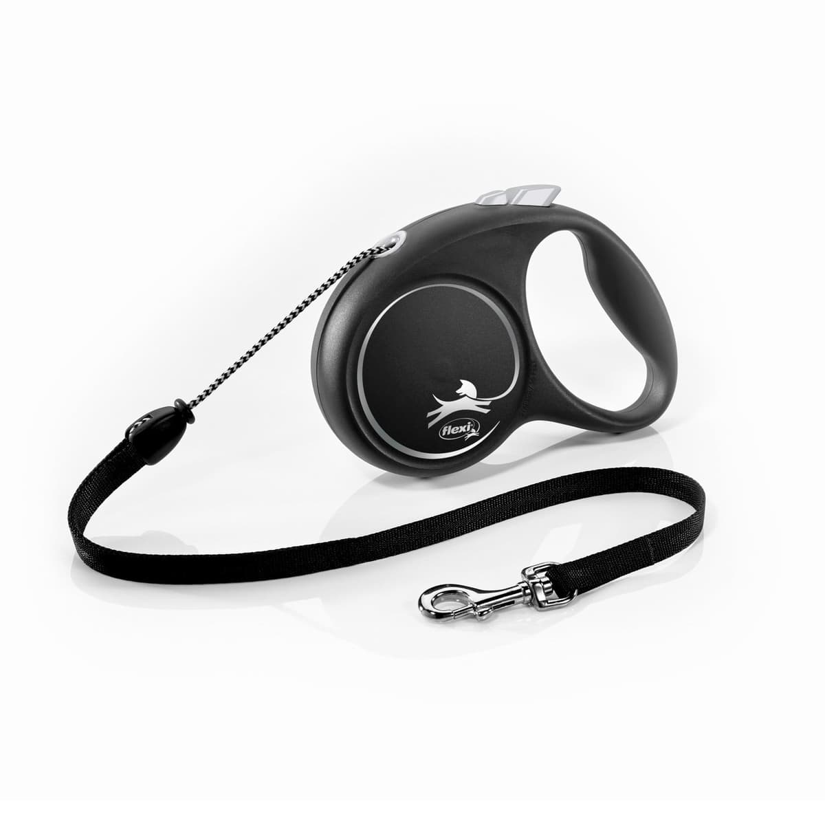 Smycz dla psa Flexi Black Design, linka, srebrna, roz. M, 5 m, 20 kg
